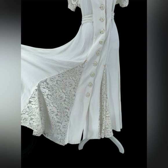 Karen Alexander Vintage Lace Maxi Dress Ivory Size 8 - Picture 11 of 15